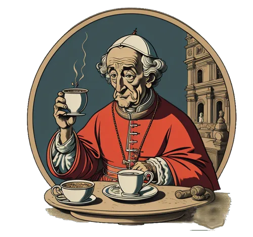 Ο  Πάπας Κλήμης πινει καφε στην Βενετία