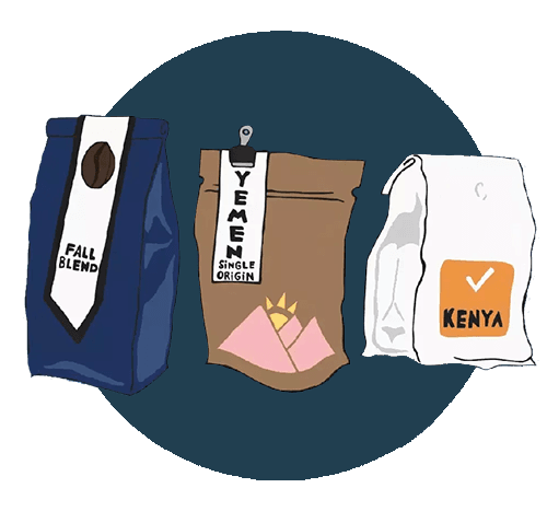 third wave coffee specialty blends illustration