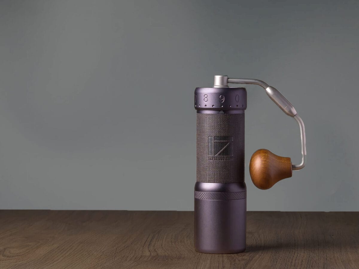 J-ultra coffee grinder photo on a table as a review